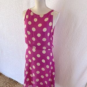 JACK MULQUEEN 100% Silk Violet Polkadot Dress Size 10